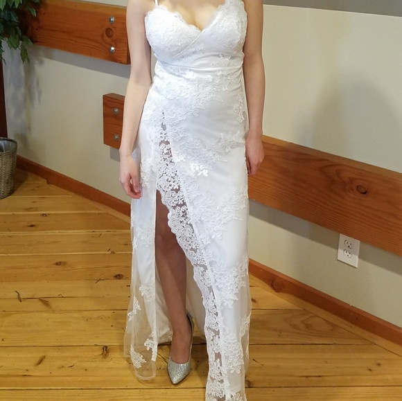 Fashion Nova Dresses & Skirts - Lace Dress with high slit